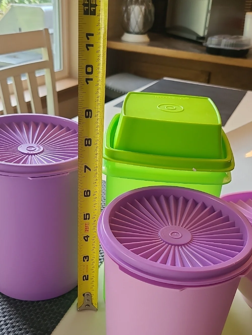 Tupperware Purple and Green Plastic Food Storage Set